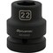 Dynamic 1" Drive Standard Socket, Black Phosphate, Tools 22MM X 1" Drive, 6 Point Standard Length D025022 - alternate 6